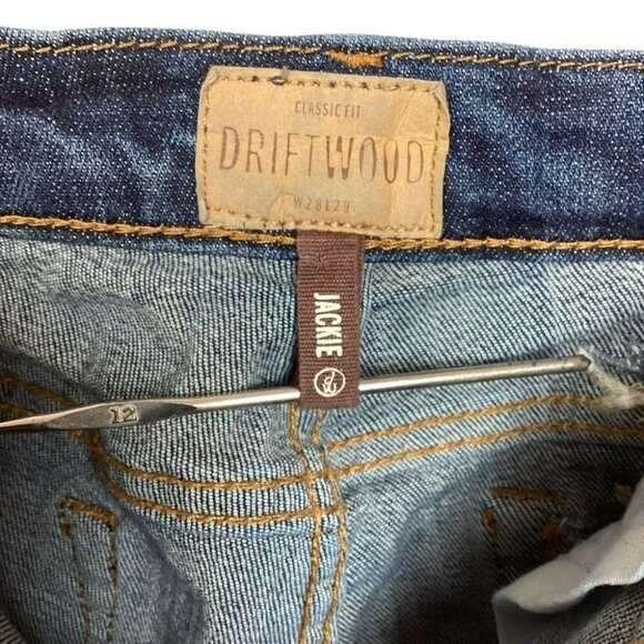 Driftwood Embroidered Floral High Rise Skinny Jeans Womens Size 28 Dark Wash Den - Picture 9 of 12